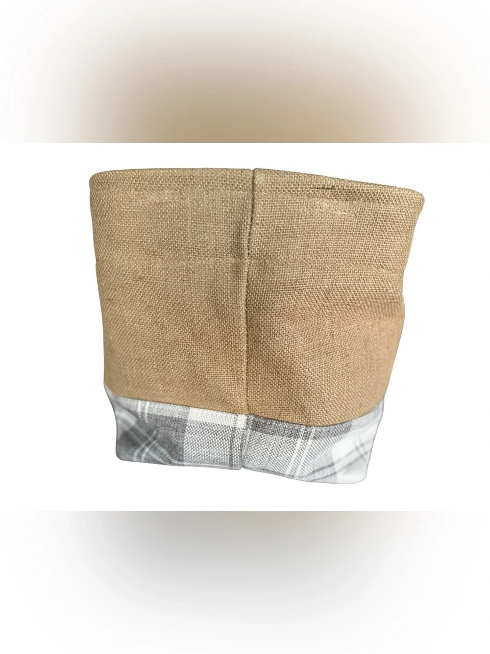 Monogram A Burlap Storage Basket